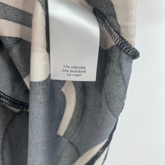 Banana Republic Fiona Geometric Silk Shift Dress Black Neutral Women’s Size XS - Picture 7 of 12